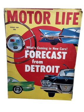 1957 Motor Life Magazine August Forecast From Detroit New Cars Styling